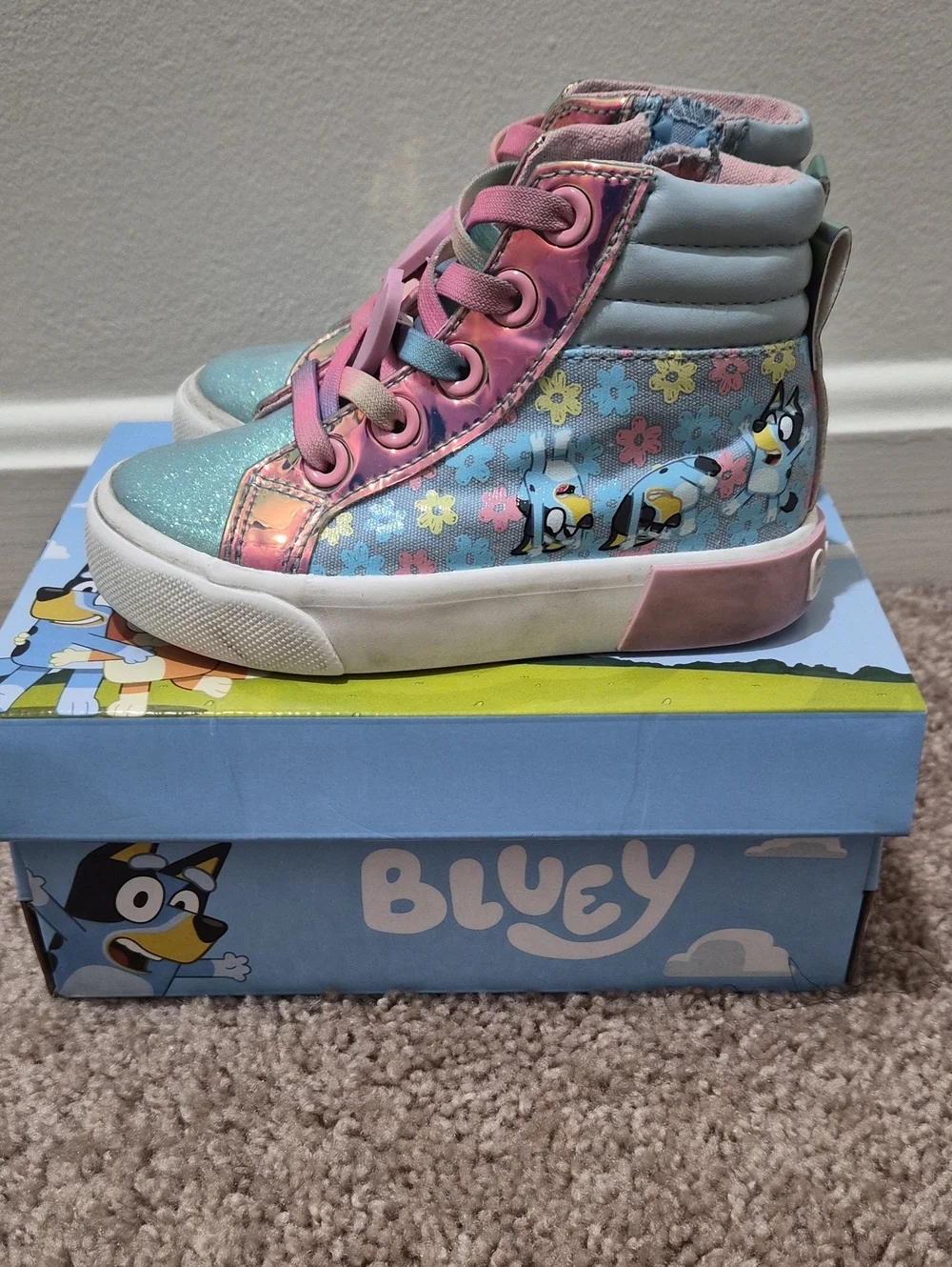 Girls Bluey High-Top Sneakers